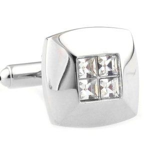 New! 4 Crystal Square Cufflinks in Box